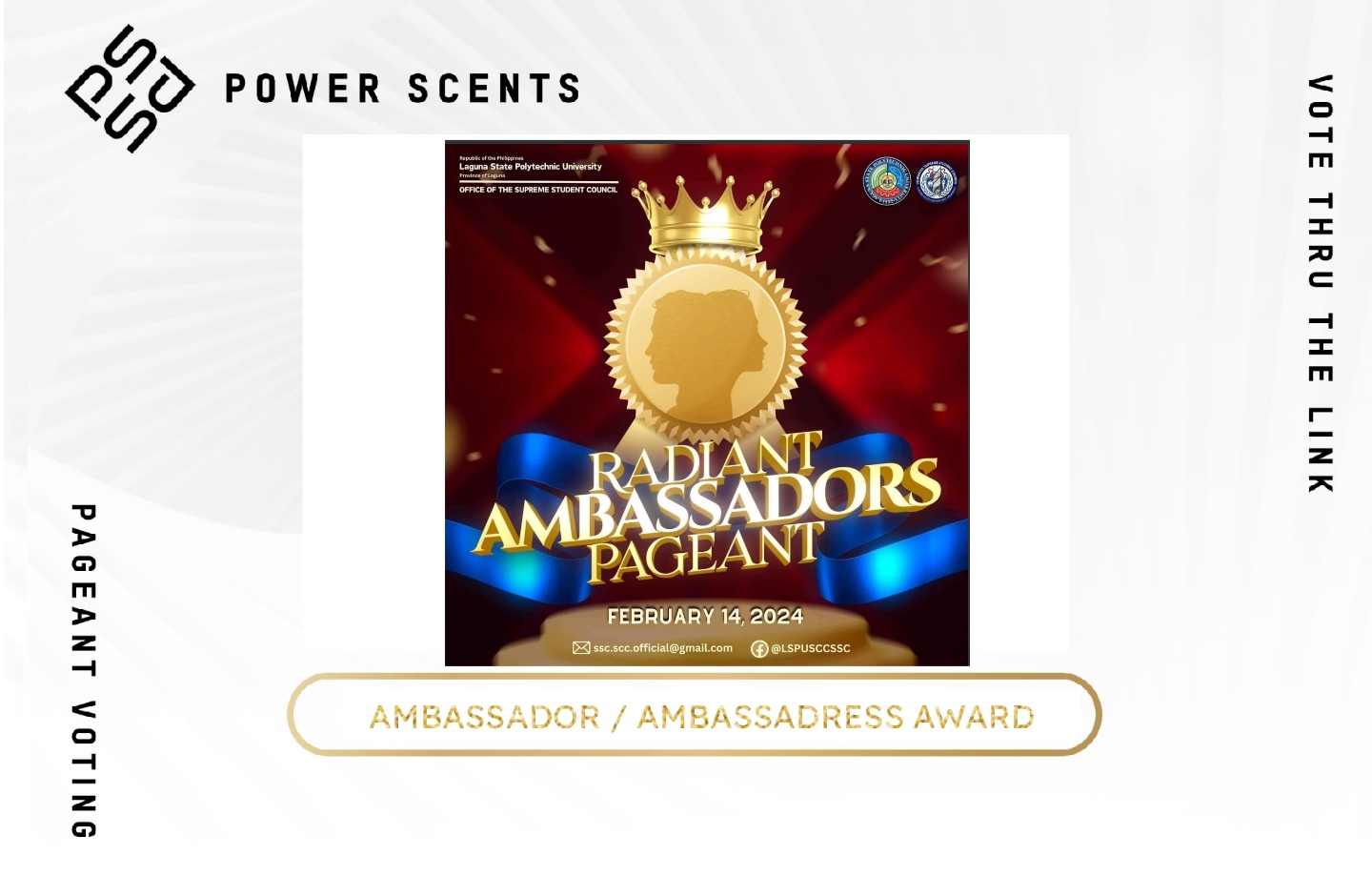 Radiant Ambassador 2024 Power Scents Award Pageant Vote PH